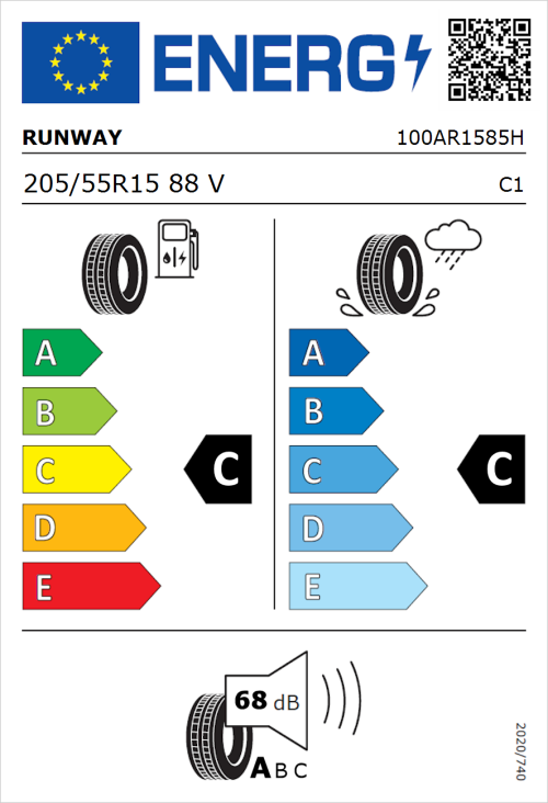 Tyre Label for Runway Enduro HP 205/55R15 88V